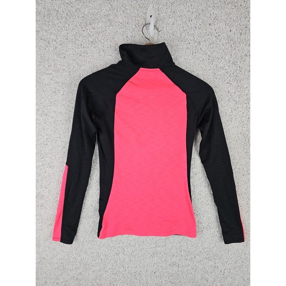 Under Armour Coldgear 1/4 Zip Jacket Womens Small Fitted Pink & Black Thumbholes - Picture 8 of 13
